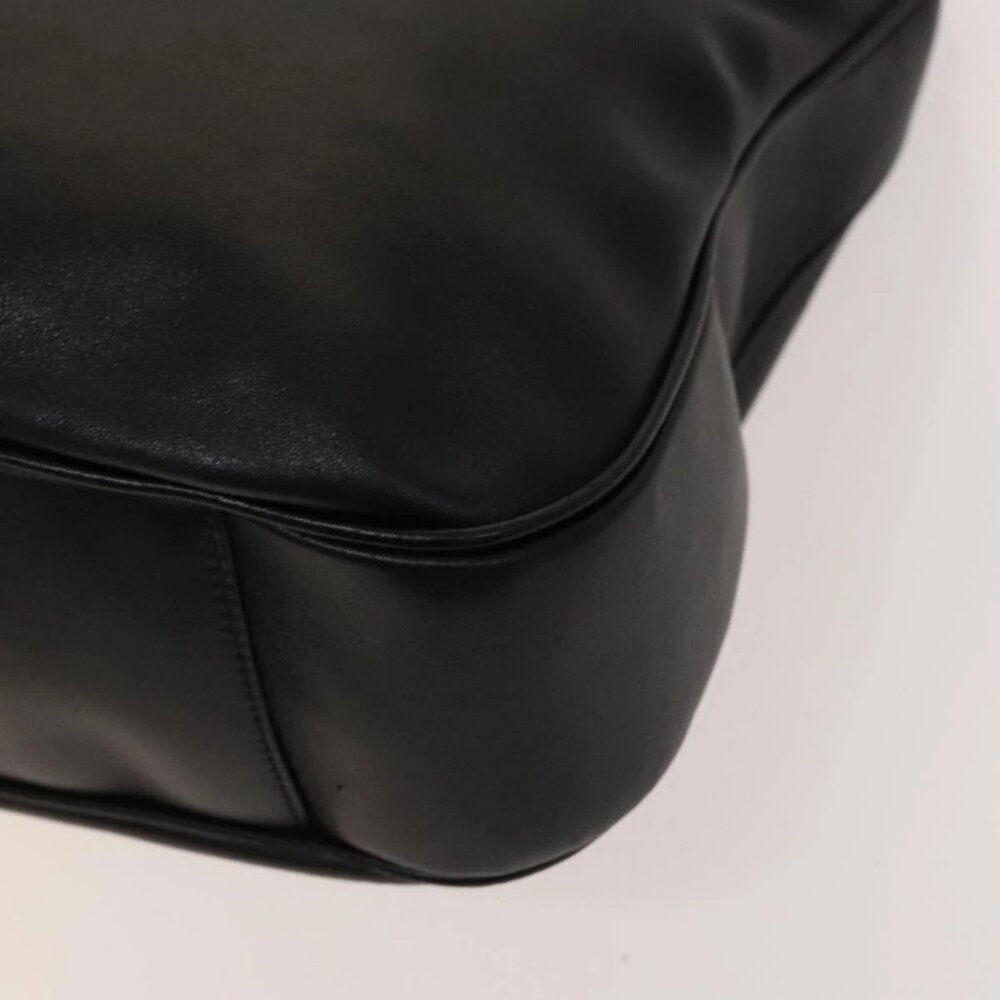 GUCCI Bamboo Shoulder Bag Leather 2way Black Gold 001 1781 1577 Auth 138302 - Picture 4 of 16